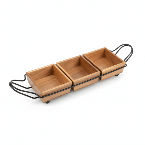 Wooden Three-Piece Serving Set